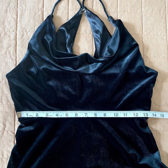 Jenny Yoo Cowl Neck Velvet Bridesmaid Gown Black Sullivan Maxi Dress - Picture 9 of 10